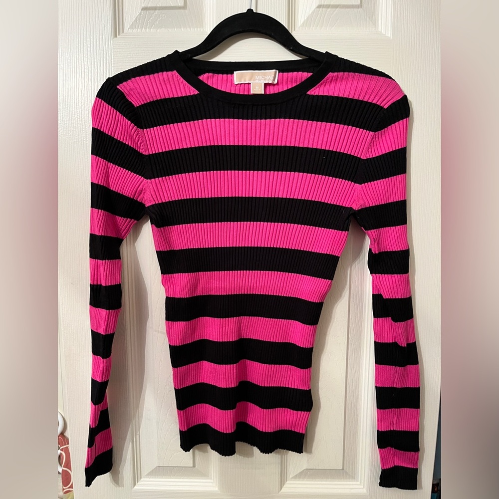 Michael Kors Black and Pink Knit Sweater